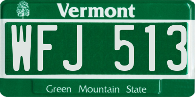 VT license plate WFJ513