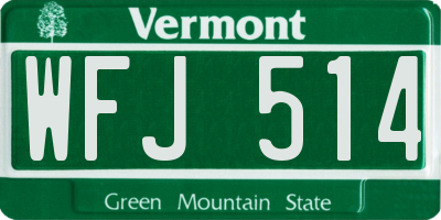 VT license plate WFJ514