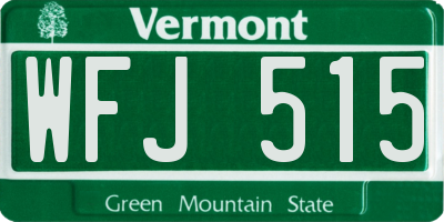 VT license plate WFJ515