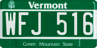 VT license plate WFJ516