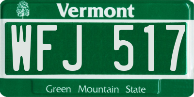 VT license plate WFJ517