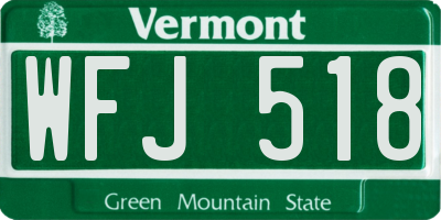 VT license plate WFJ518