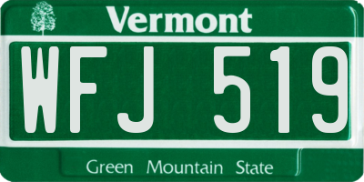 VT license plate WFJ519