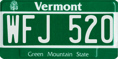VT license plate WFJ520