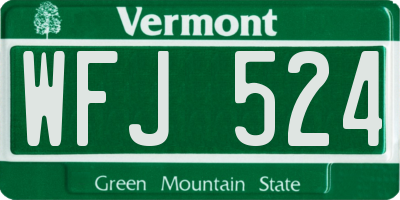 VT license plate WFJ524