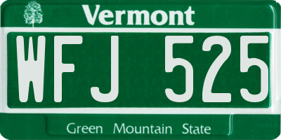 VT license plate WFJ525