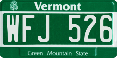 VT license plate WFJ526