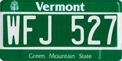 VT license plate WFJ527