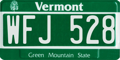 VT license plate WFJ528