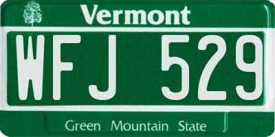 VT license plate WFJ529