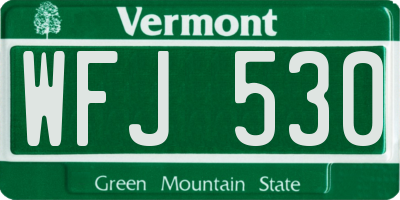 VT license plate WFJ530