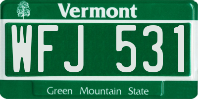 VT license plate WFJ531