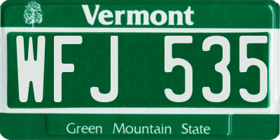 VT license plate WFJ535