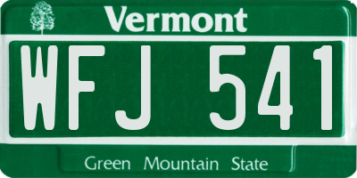 VT license plate WFJ541
