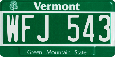 VT license plate WFJ543