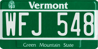 VT license plate WFJ548