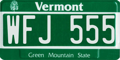VT license plate WFJ555