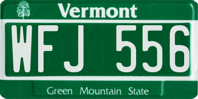 VT license plate WFJ556