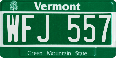 VT license plate WFJ557