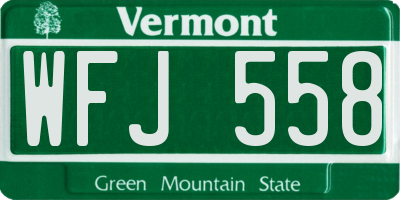 VT license plate WFJ558