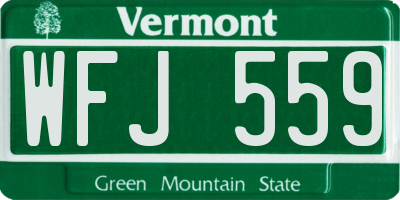 VT license plate WFJ559