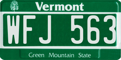 VT license plate WFJ563