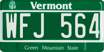 VT license plate WFJ564