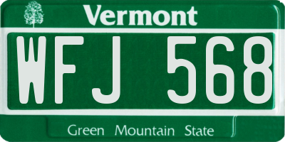 VT license plate WFJ568