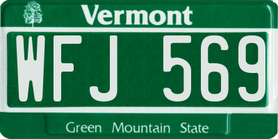 VT license plate WFJ569