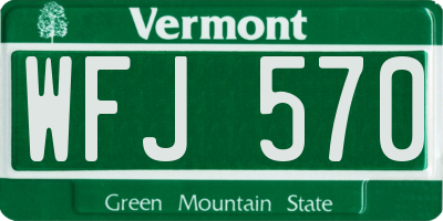VT license plate WFJ570