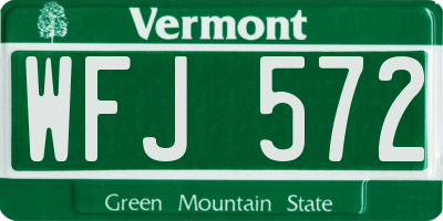VT license plate WFJ572