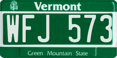 VT license plate WFJ573