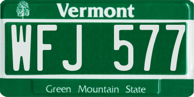 VT license plate WFJ577
