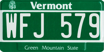 VT license plate WFJ579
