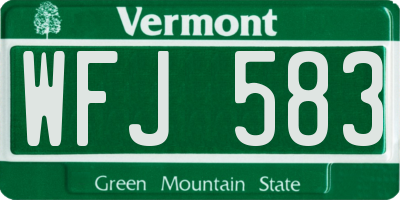 VT license plate WFJ583