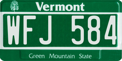 VT license plate WFJ584