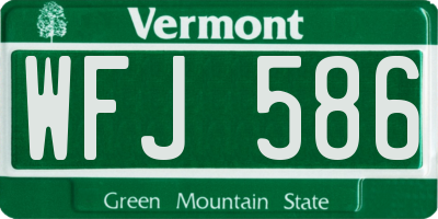 VT license plate WFJ586