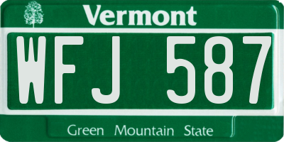 VT license plate WFJ587