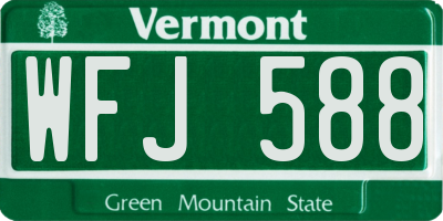 VT license plate WFJ588