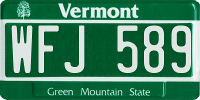 VT license plate WFJ589