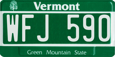 VT license plate WFJ590