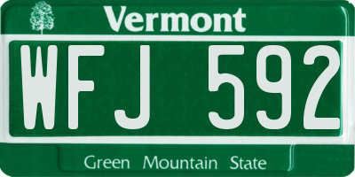 VT license plate WFJ592