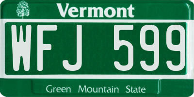 VT license plate WFJ599