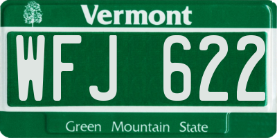 VT license plate WFJ622