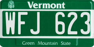 VT license plate WFJ623