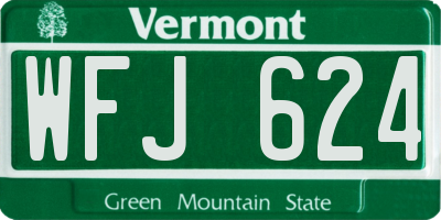 VT license plate WFJ624