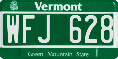 VT license plate WFJ628