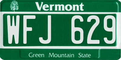 VT license plate WFJ629