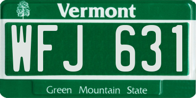VT license plate WFJ631