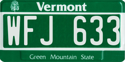 VT license plate WFJ633